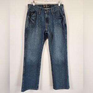 ARIAT Men’s Blue Jeans Rebar M4 Relax Fit Denim Workwear Durable, sz 31x32
